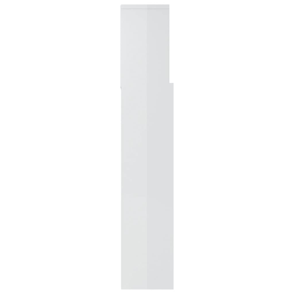 vidaXL Headboard Cabinet High Gloss White 180x19x103.5 cm