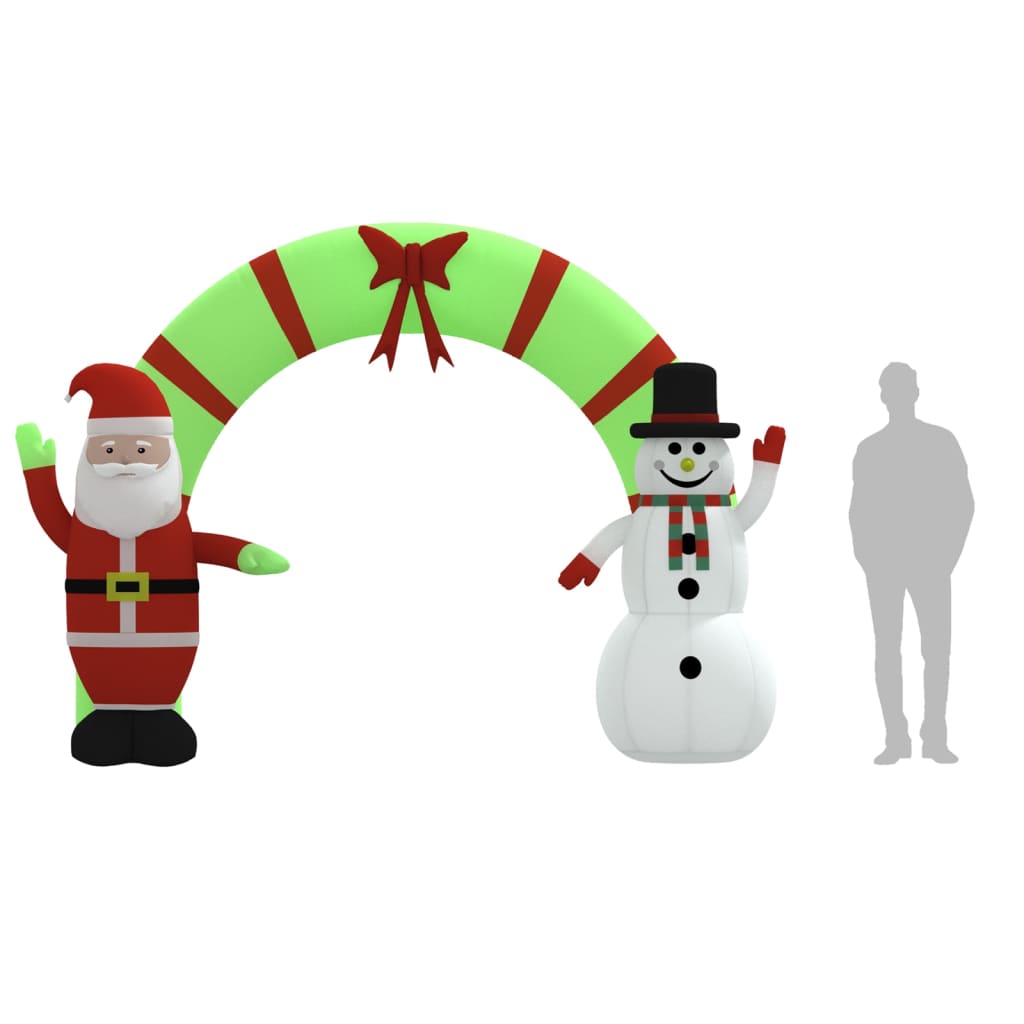 vidaXL Christmas Inflatable Santa & Snowman Arch Gate LED 270 cm