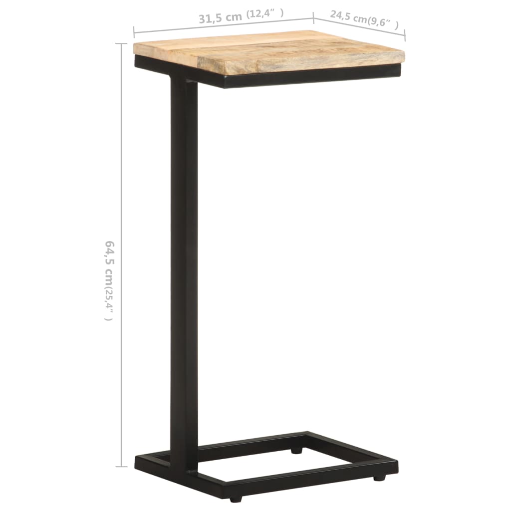 vidaXL Side Tables 2 pcs 31.5x24.5x64.5 cm Rough Mango Wood