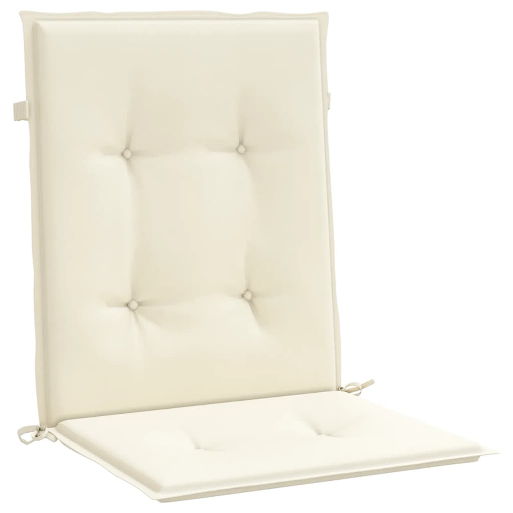 vidaXL Garden Lowback Chair Cushions 4 pcs Cream 100x50x3 cm Oxford Fabric