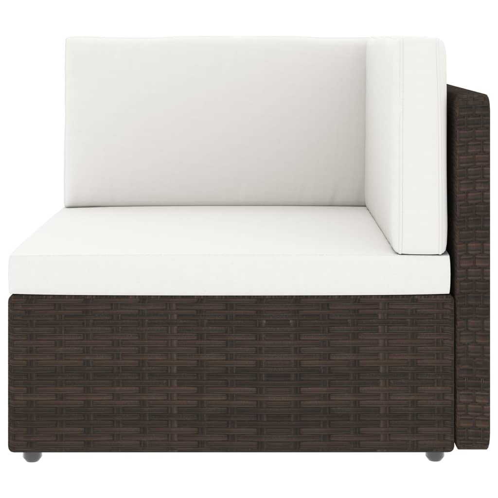 vidaXL Sectional Sofa 2-Seater Poly Rattan Brown