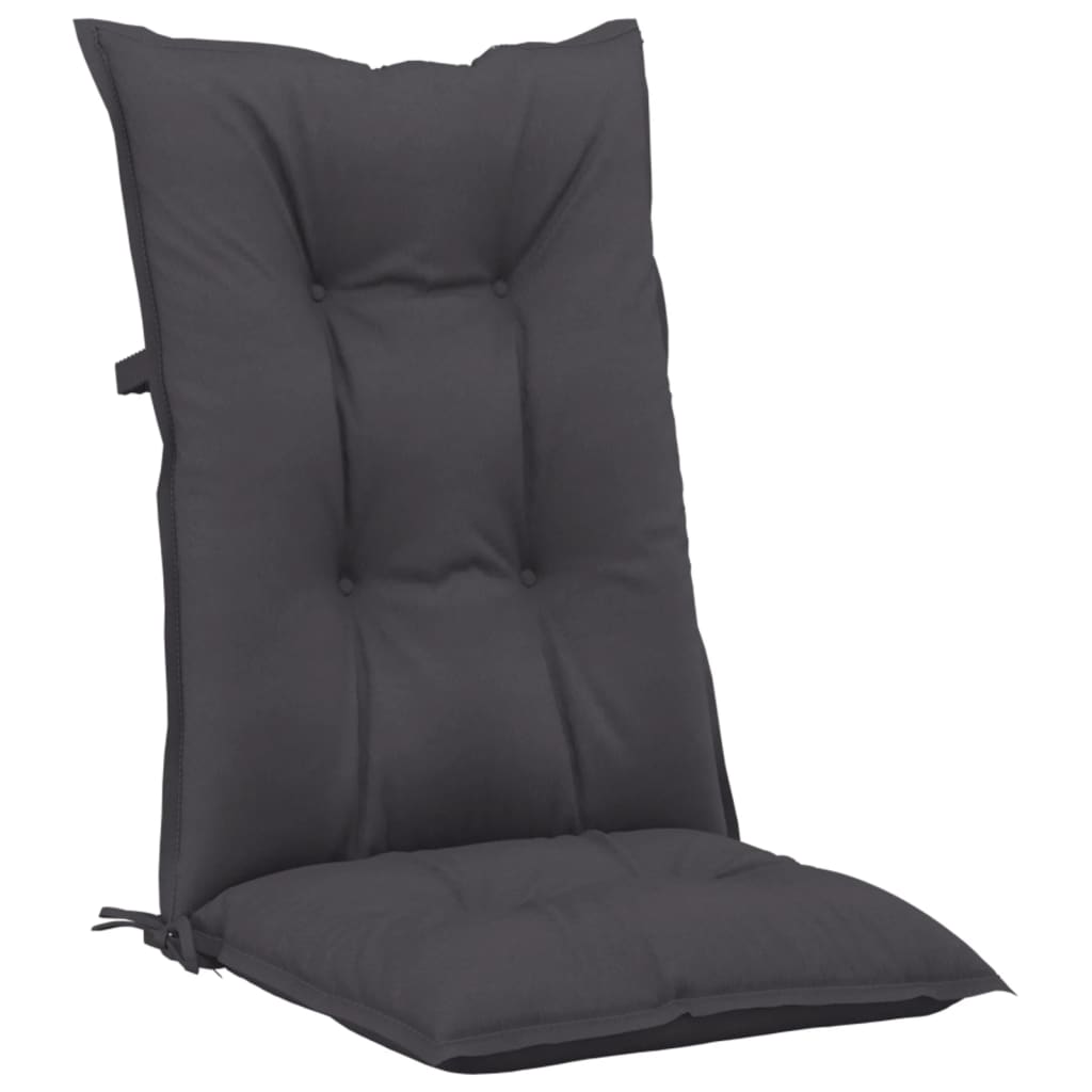 vidaXL Garden Highback Chair Cushions 6 pcs Anthracite 120x50x7 cm Fabric