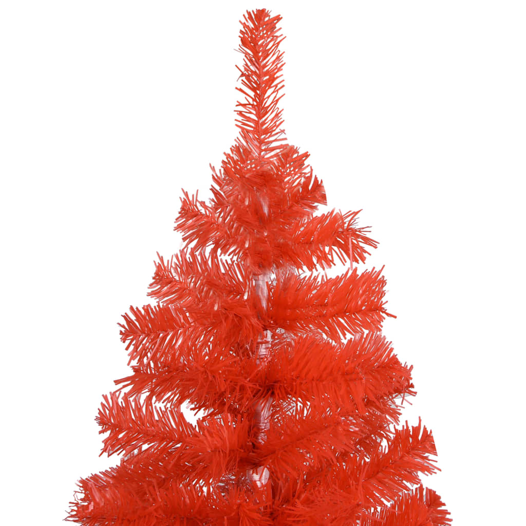vidaXL Artificial Pre-lit Christmas Tree with Ball Set Red 180 cm PVC