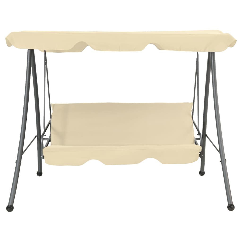 vidaXL Outdoor Swing Bench with Canopy Sand White