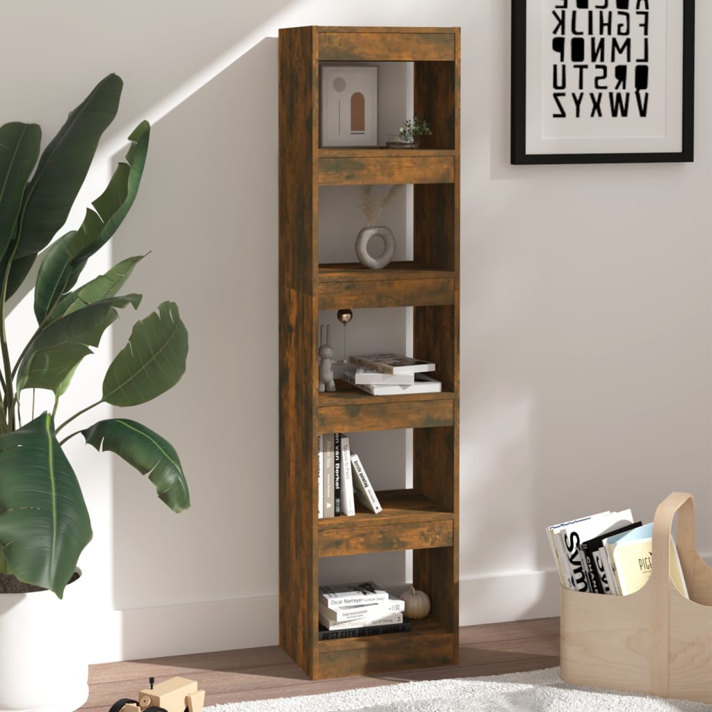 vidaXL Book Cabinet/Room Divider Smoked Oak 40x30x166 cm