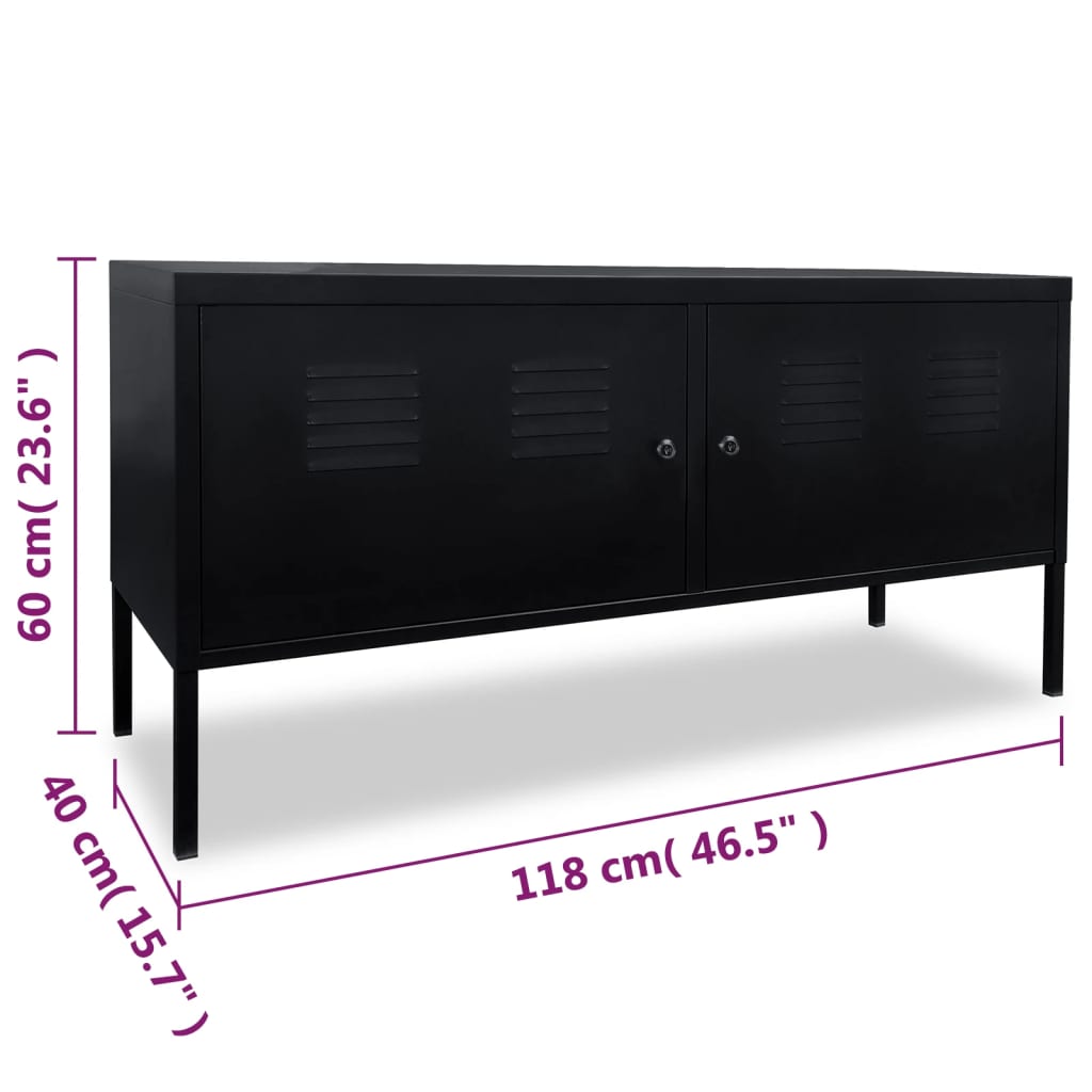 vidaXL TV Cabinet 118x40x60 cm Black