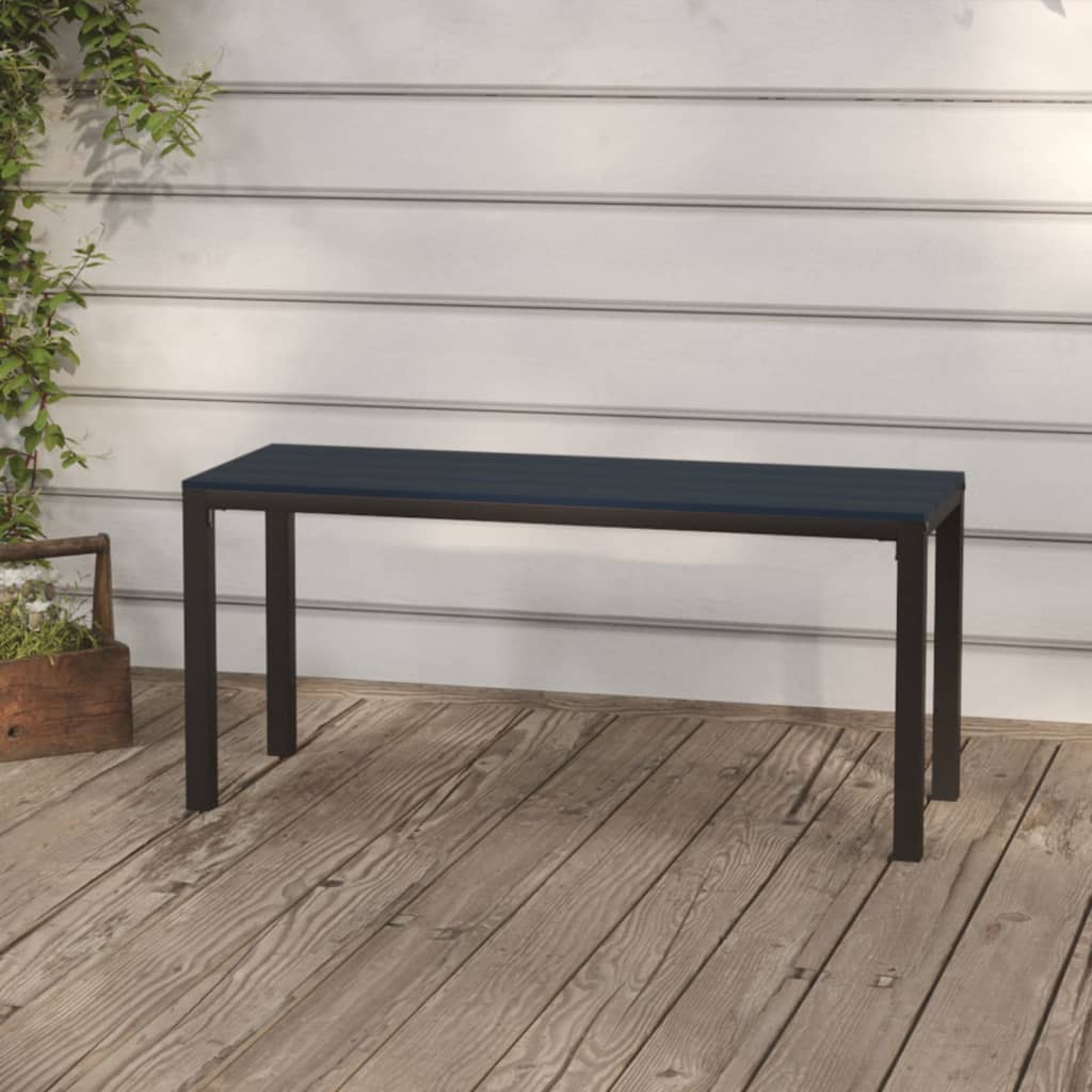 vidaXL Garden Bench 110 cm Steel and WPC Black