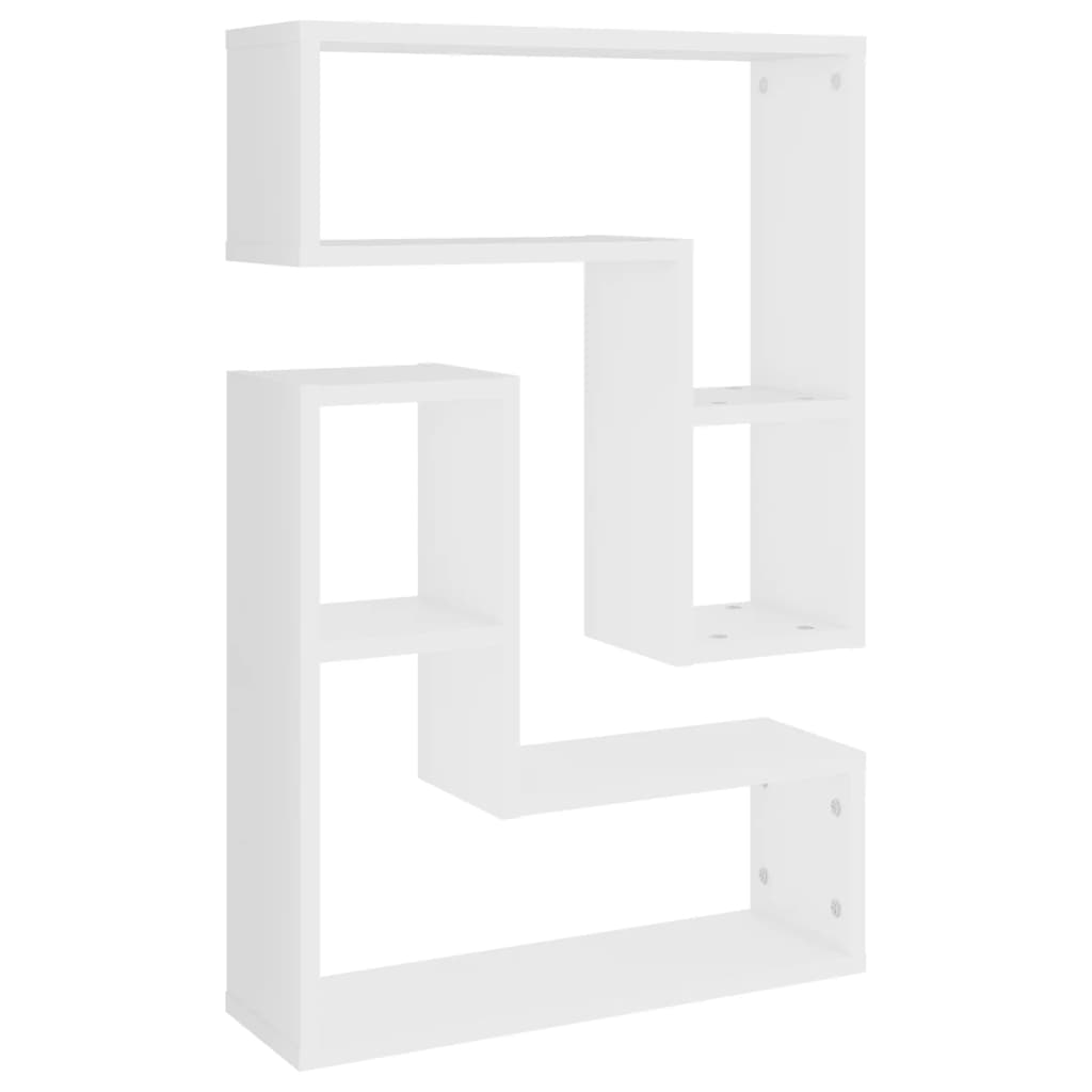 vidaXL Wall Shelf 2 pcs White 50x15x50 cm Engineered Wood