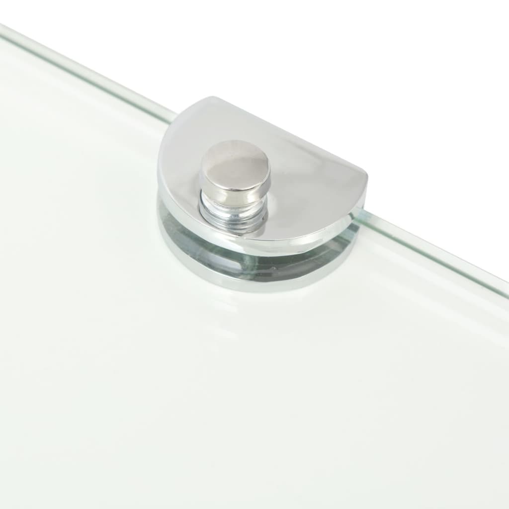vidaXL Corner Shelf with Chrome Supports Glass Clear 25x25 cm