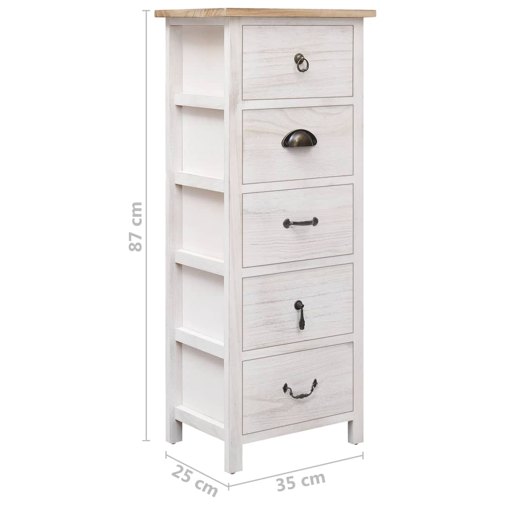 vidaXL Side Cabinet 35x25x87 cm Paulownia Wood