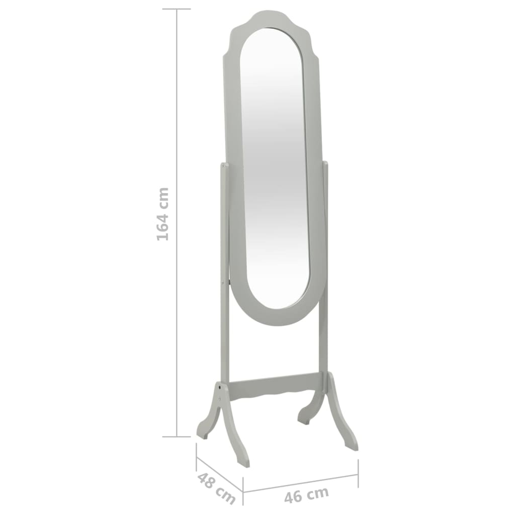 vidaXL Free Standing Mirror Grey 46x48x164 cm