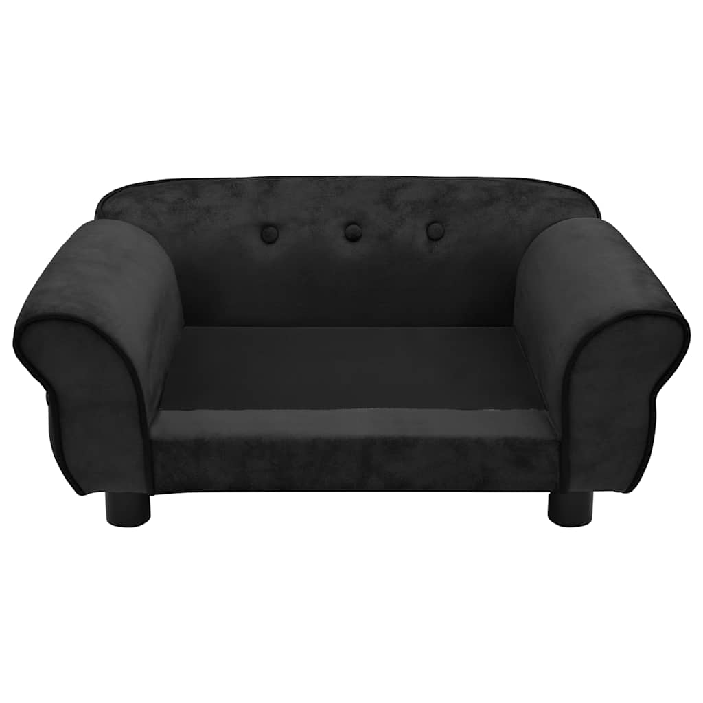 vidaXL Dog Sofa Black 72x45x30 cm Plush