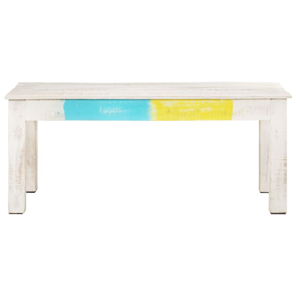 vidaXL Coffee Table White 110x60x45 cm Solid Mango Wood