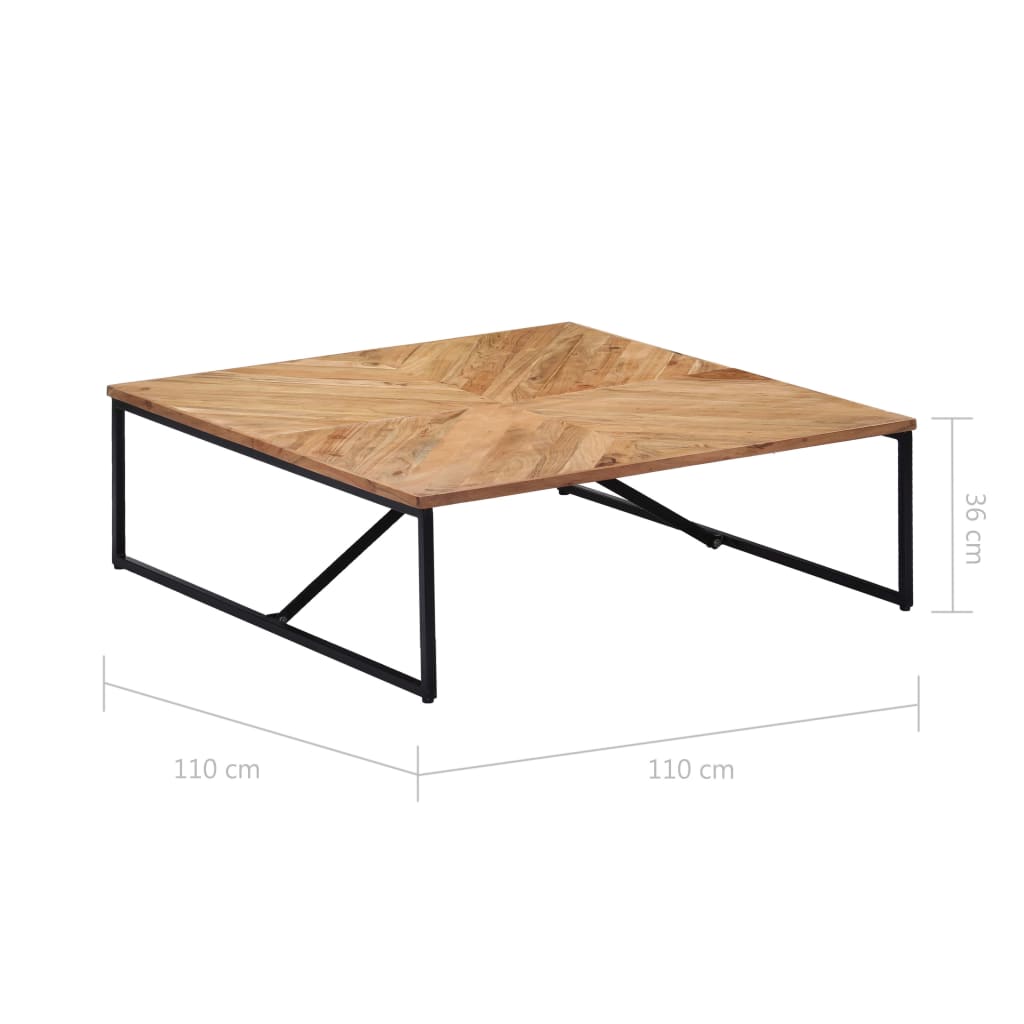 vidaXL Coffee Table 110x110x36 cm Solid Acacia Wood