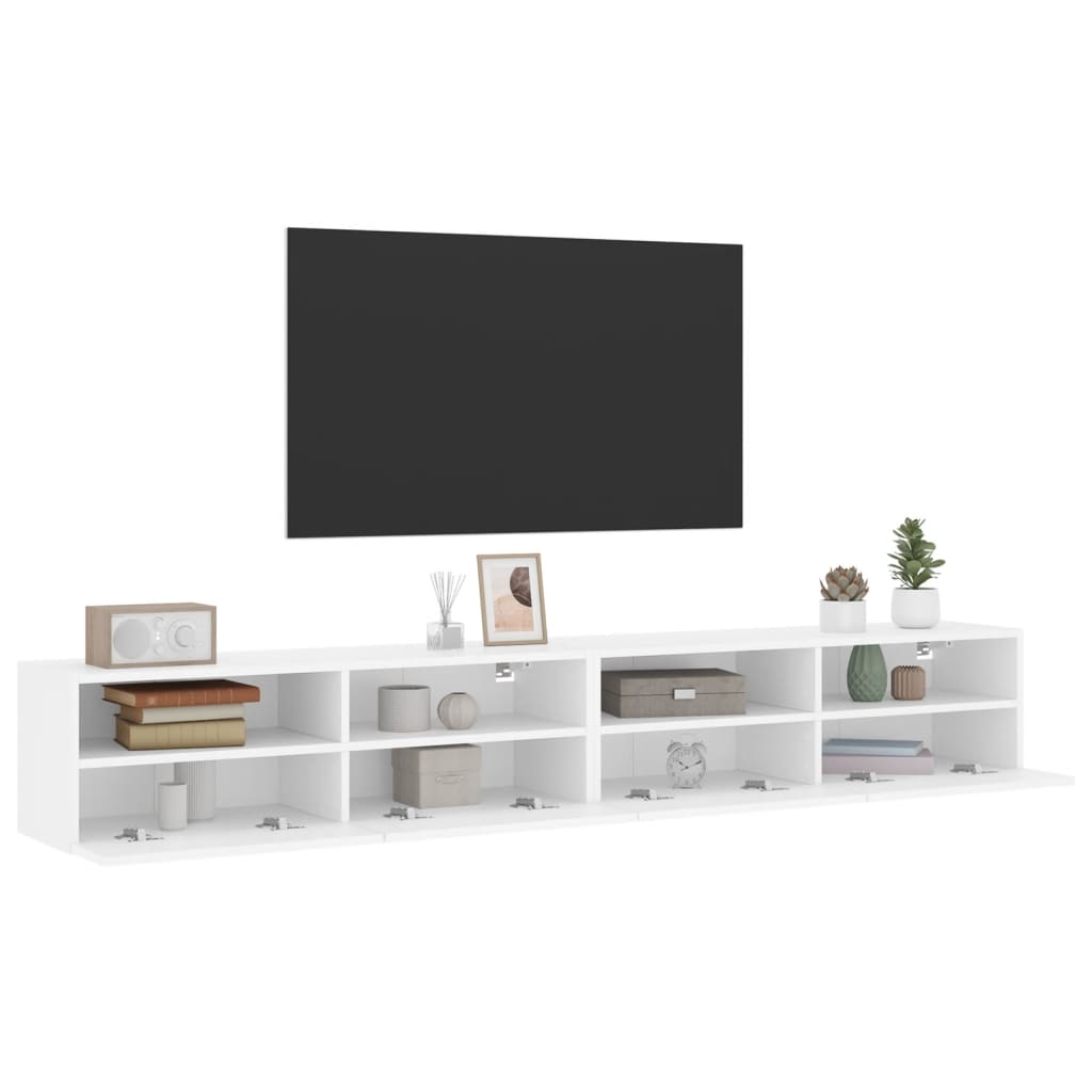 vidaXL TV Wall Cabinets 2 pcs White 100x30x30 cm Engineered Wood
