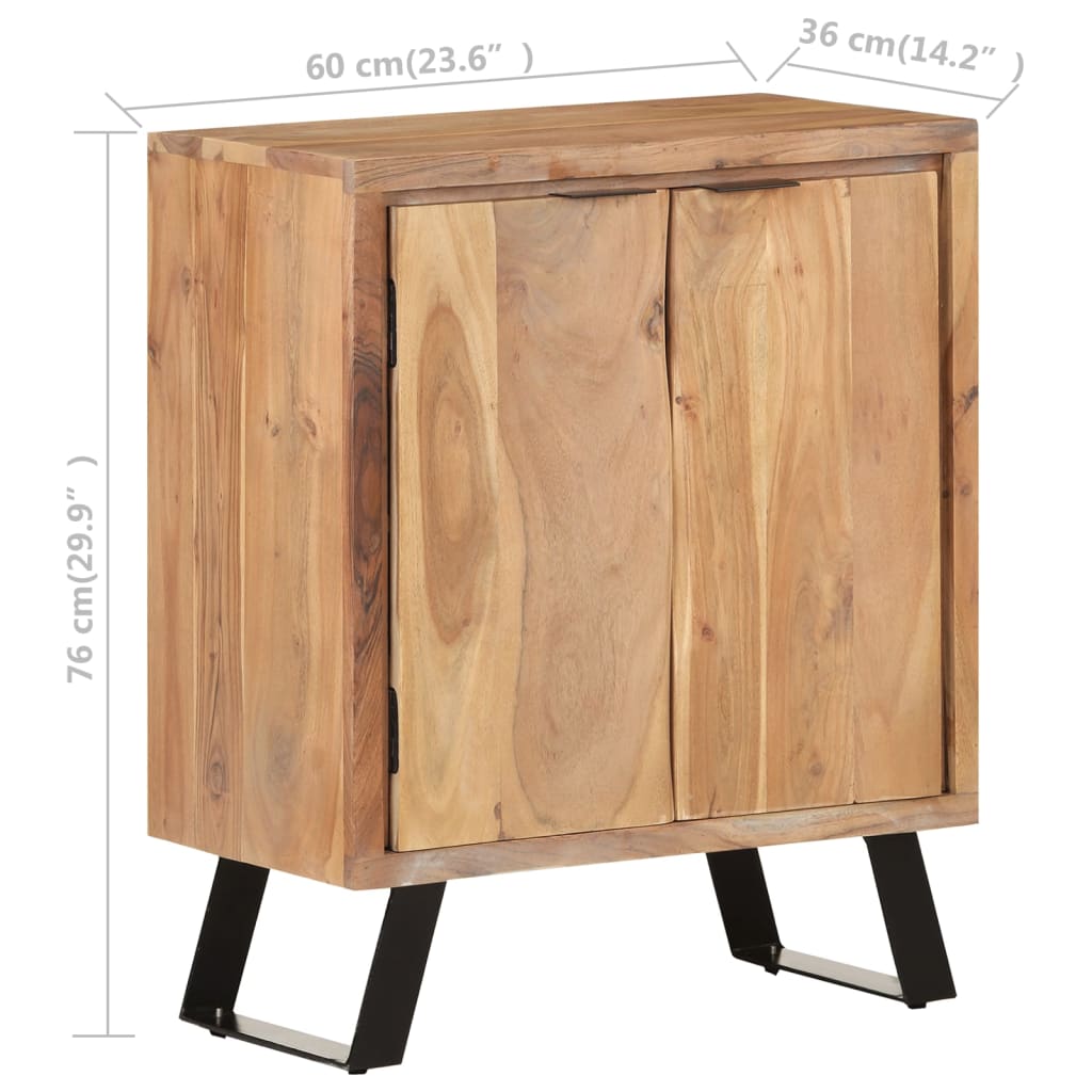 vidaXL Sideboard 60x36x76 cm Solid Acacia Wood with Live Edges