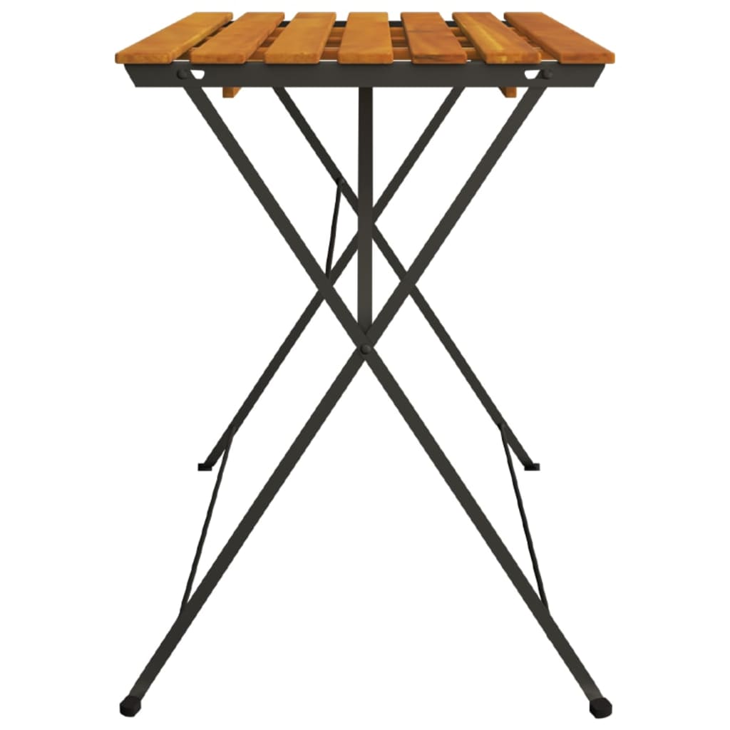 vidaXL Folding Bistro Table 100x54x71 cm Solid Wood Acacia and Steel