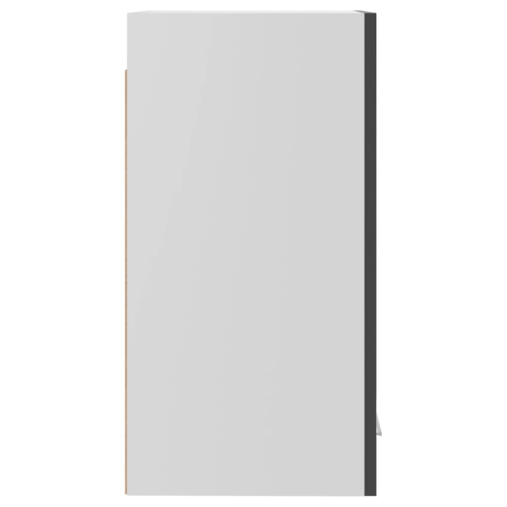 vidaXL Hanging Cabinet High Gloss Grey 29.5x31x60 cm Engineered Wood