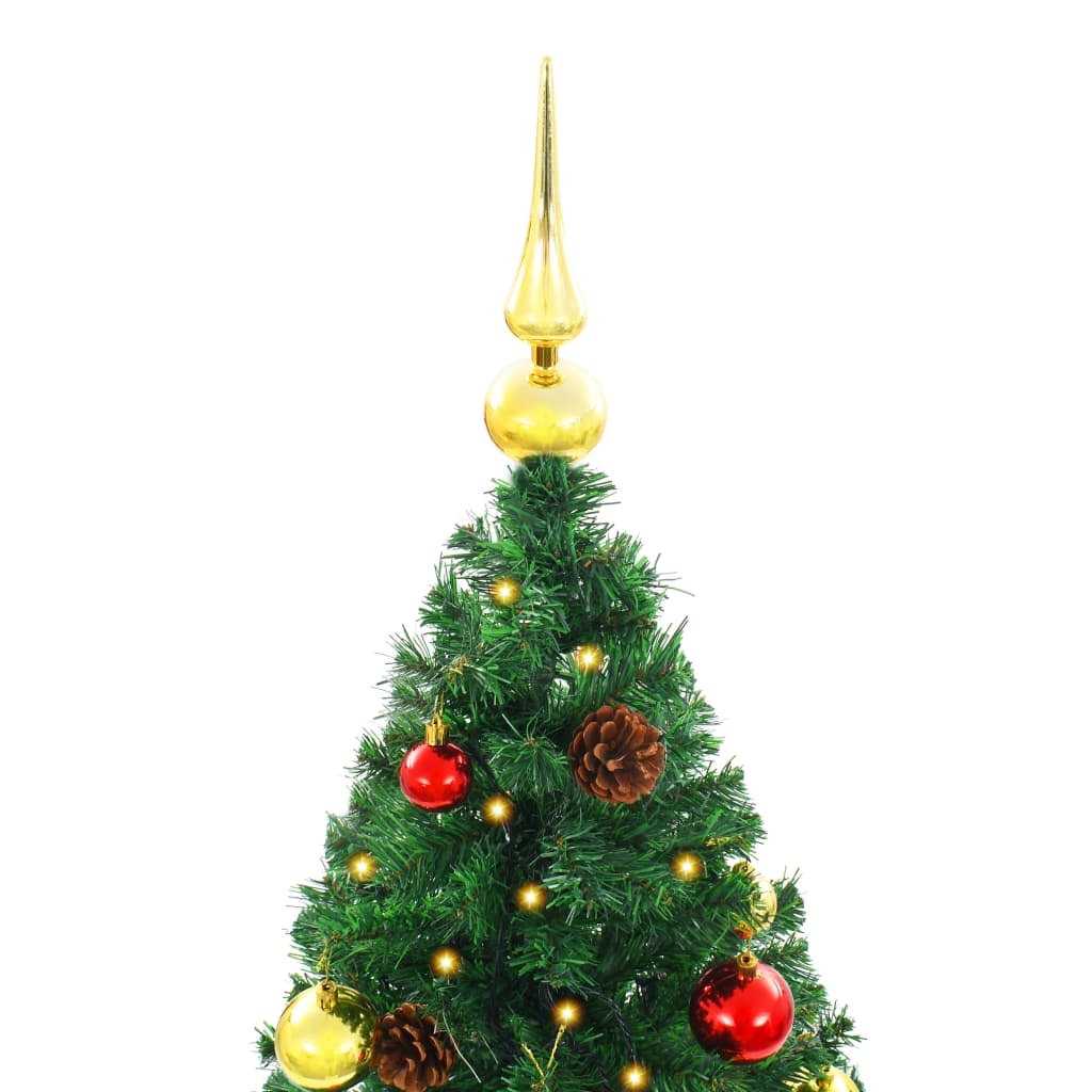 vidaXL Artificial Pre-lit Christmas Tree with Baubles Green 150 cm