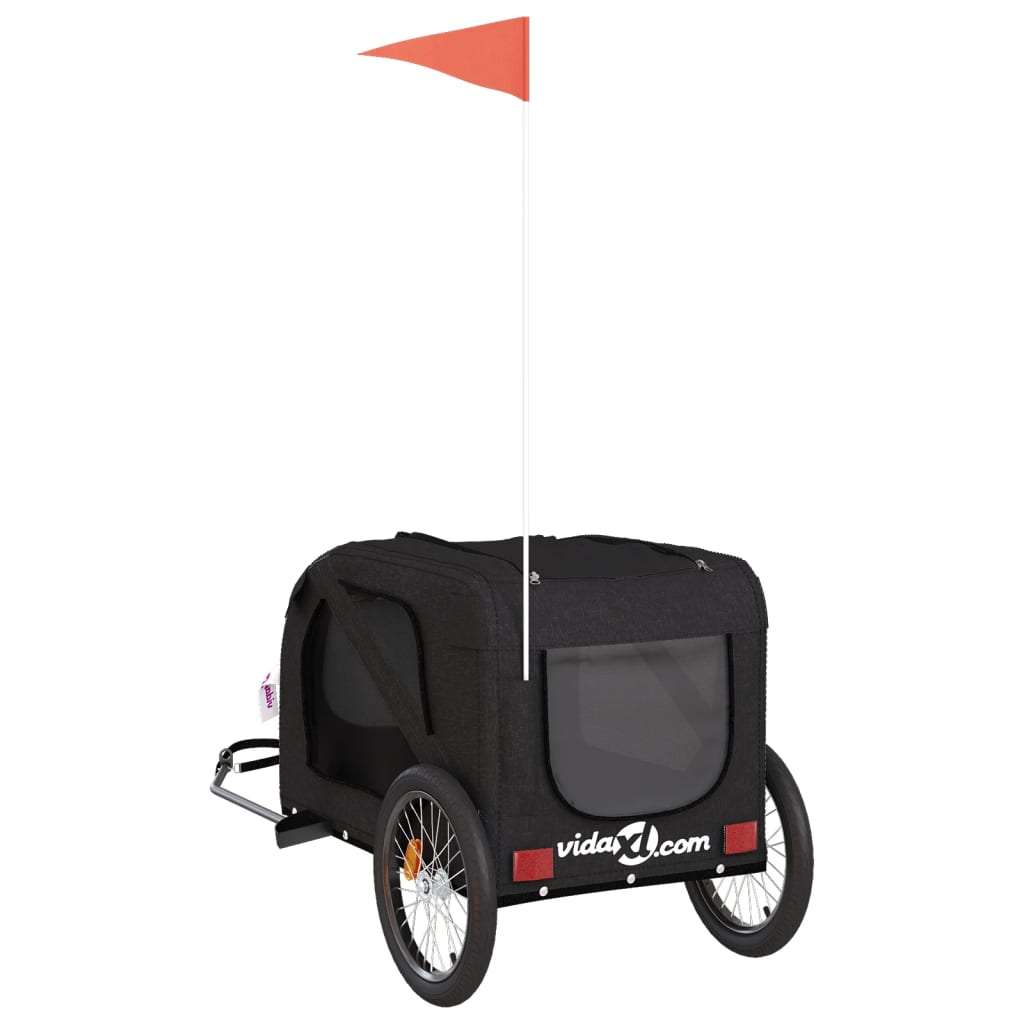 vidaXL Dog Bike Trailer Black Oxford Fabric and Iron