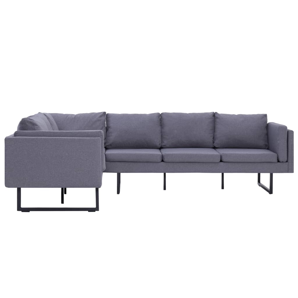 vidaXL Corner Sofa Blue Fabric