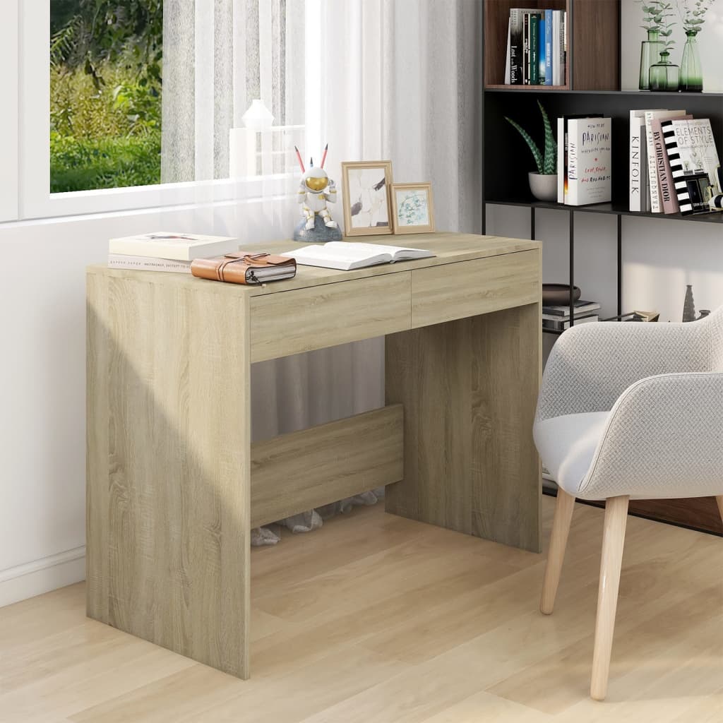vidaXL Desk Sonoma Oak 101x50x76.5 cm Engineered Wood