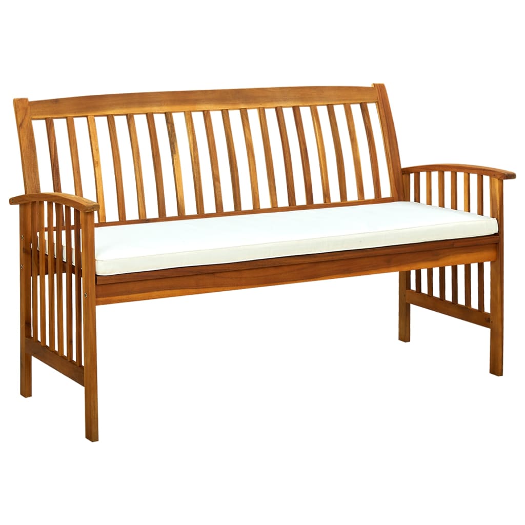 vidaXL Garden Bench with Cushion 147 cm Solid Acacia Wood