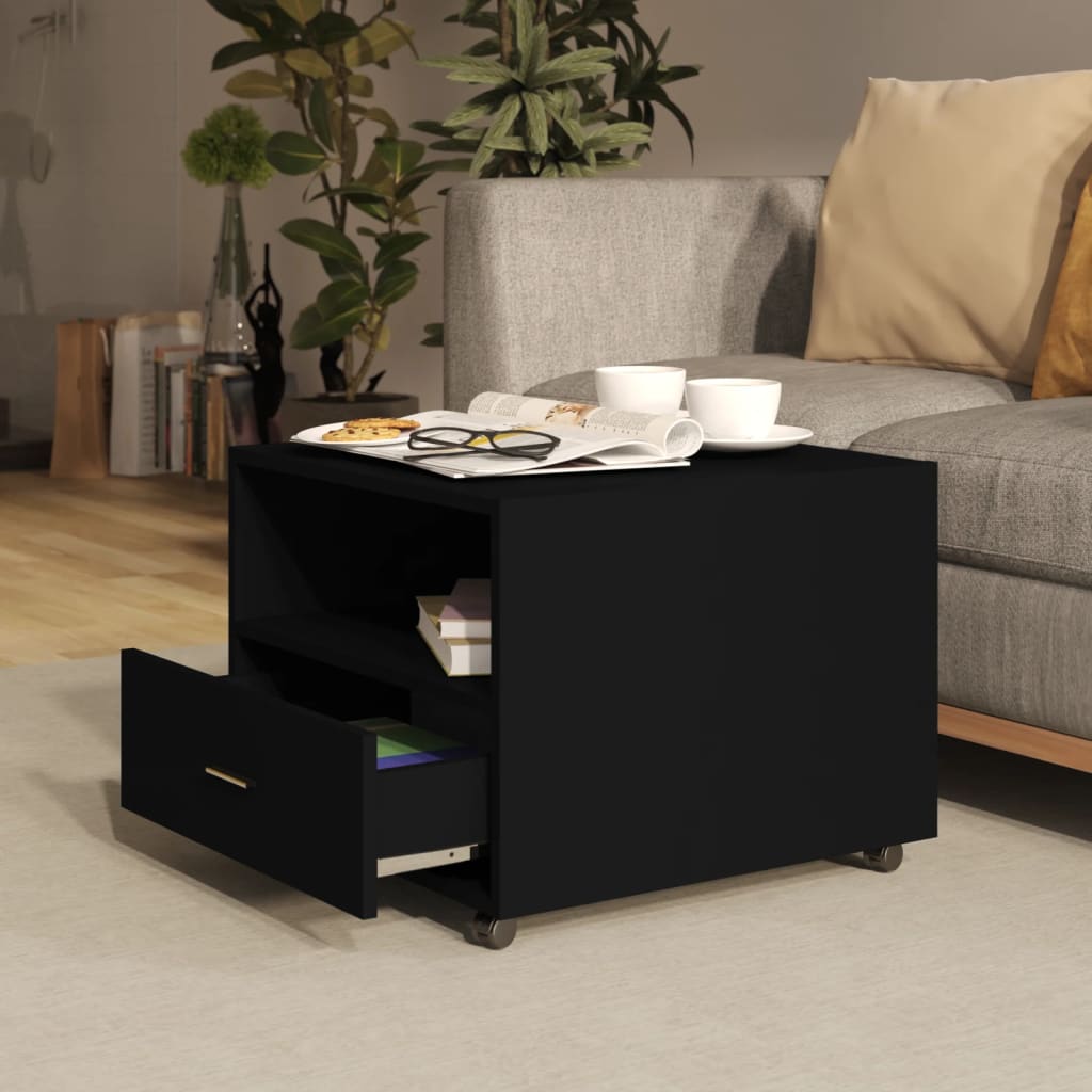 vidaXL Coffee Table Black 55x55x40 cm Engineered Wood