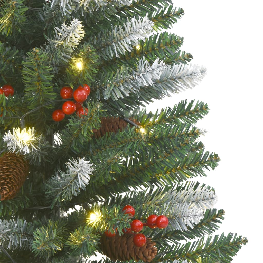 vidaXL Artificial Christmas Trees 2 pcs 100 LEDs Green and White 120 cm