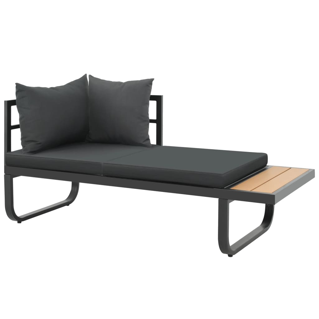 vidaXL 2 Piece Garden Corner Sofa Set with Cushions Aluminium WPC