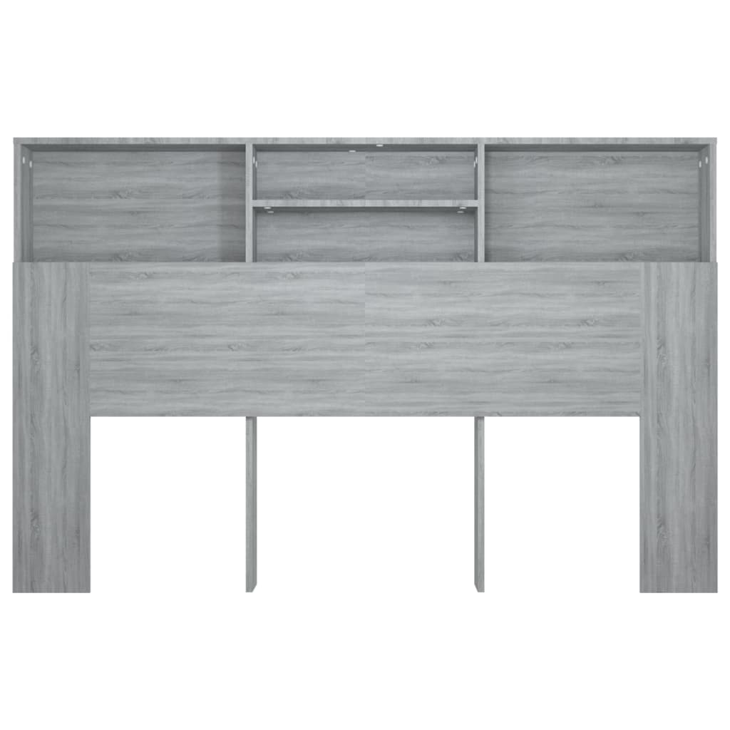 vidaXL Headboard Cabinet Grey Sonoma 160x19x103.5 cm