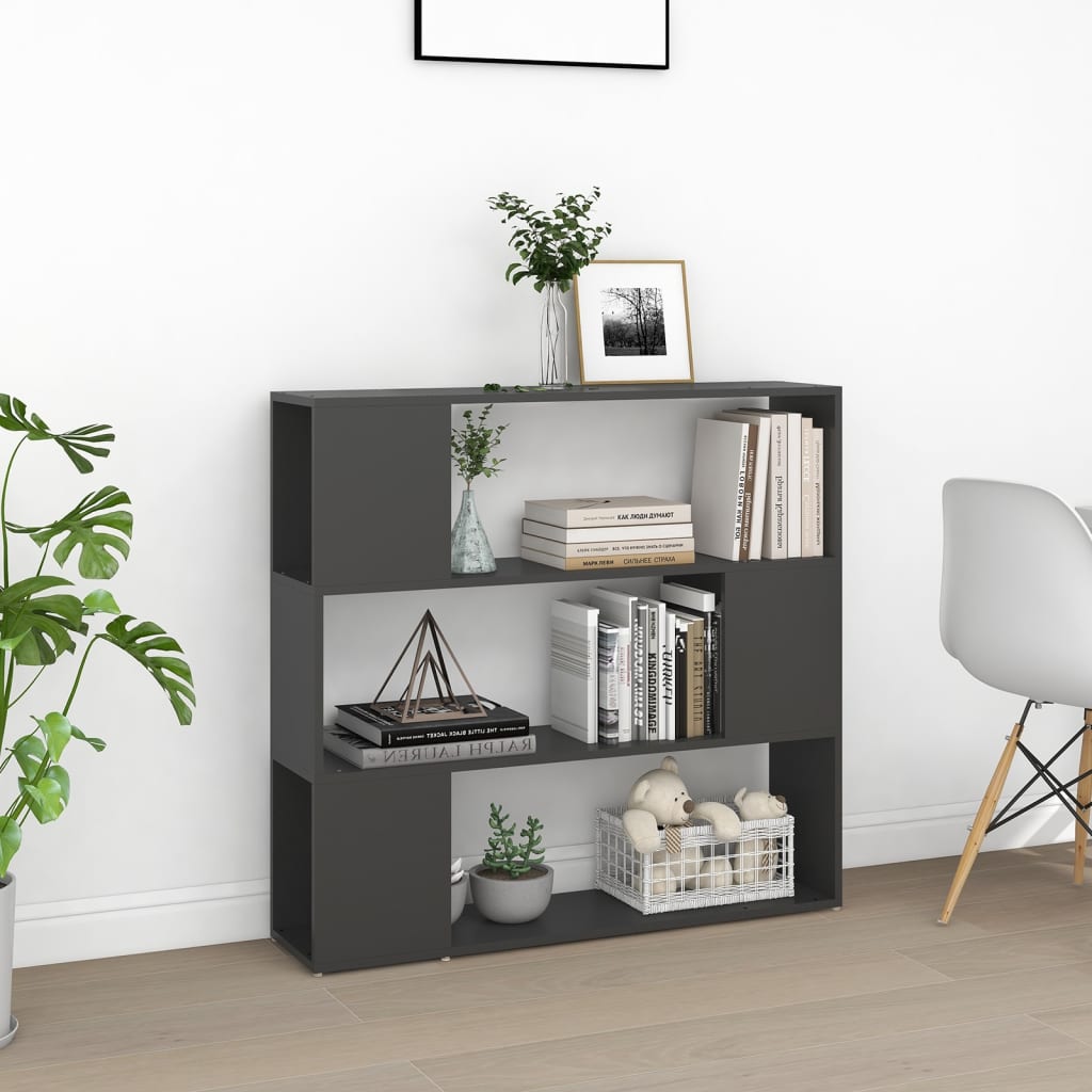 vidaXL Book Cabinet Room Divider Grey 100x24x94 cm
