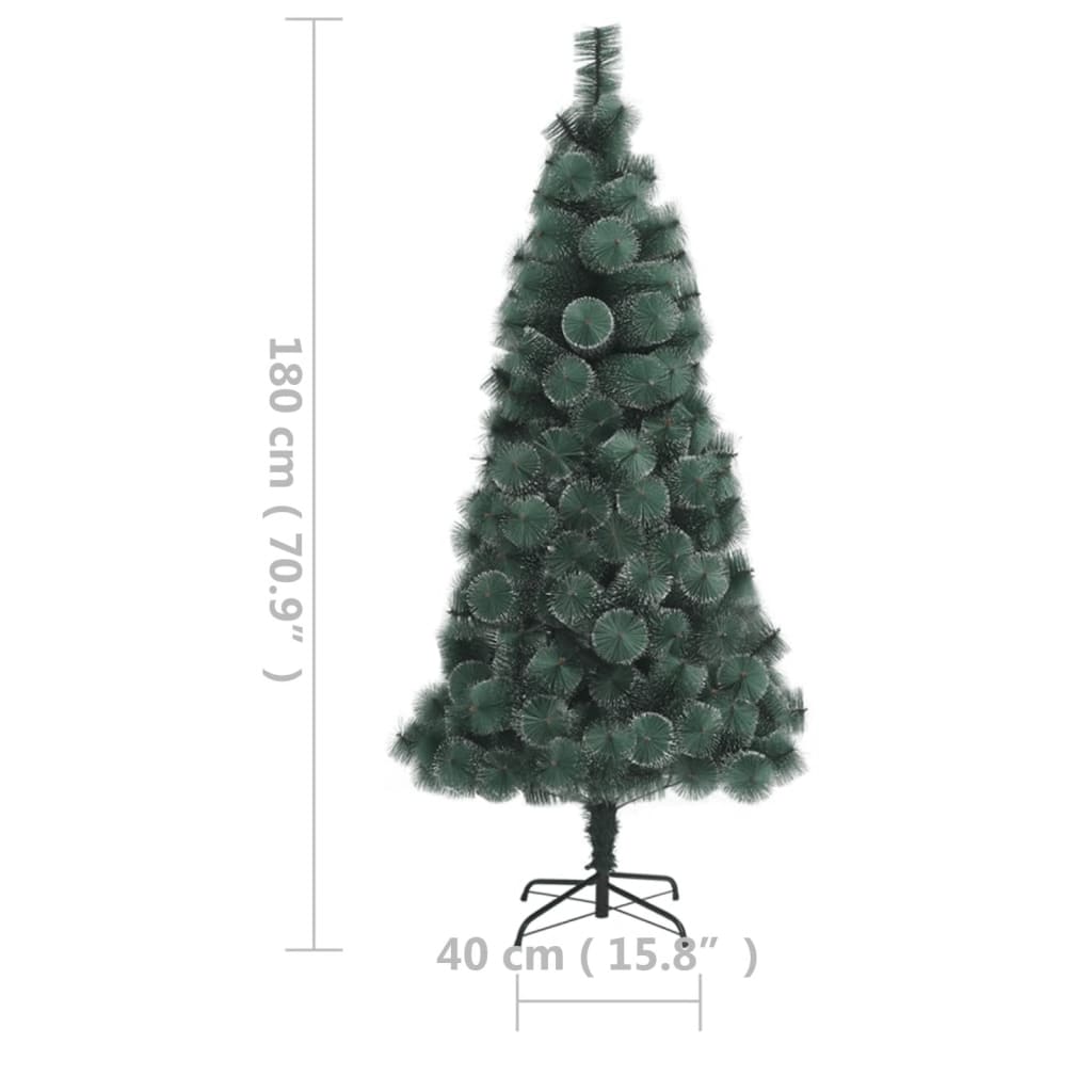 vidaXL Artificial Pre-lit Christmas Tree with Stand Green 180 cm PET