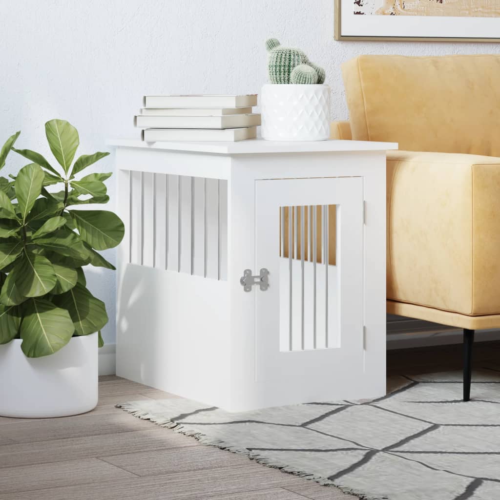 vidaXL Dog Crate Furniture White 45x62x59 cm Engineered Wood
