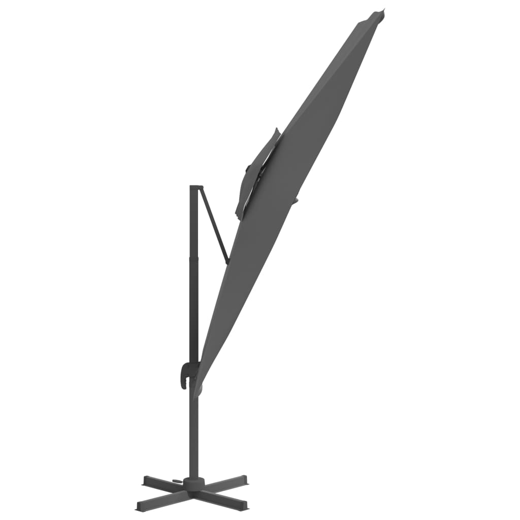vidaXL Double Top Cantilever Umbrella Anthracite 400x300 cm