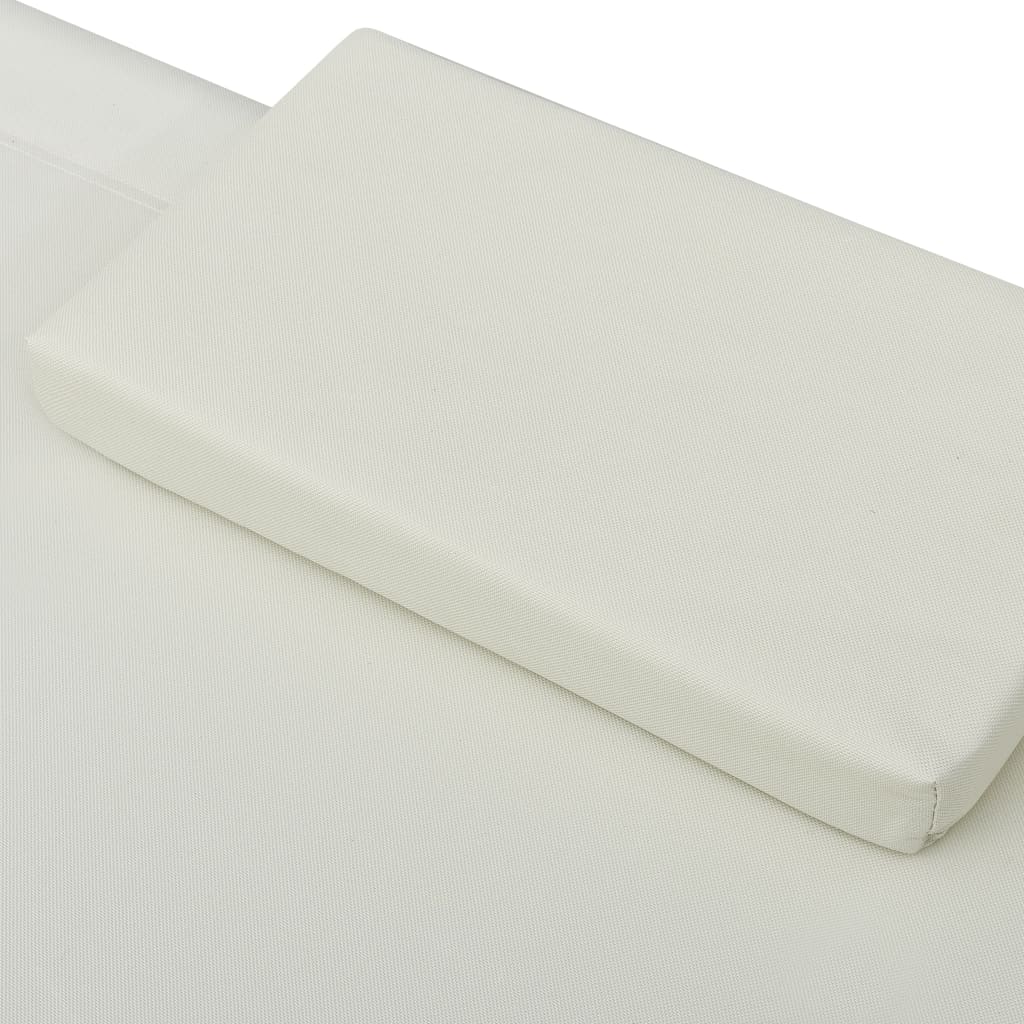 vidaXL Outdoor Lounge Bed Fabric Cream