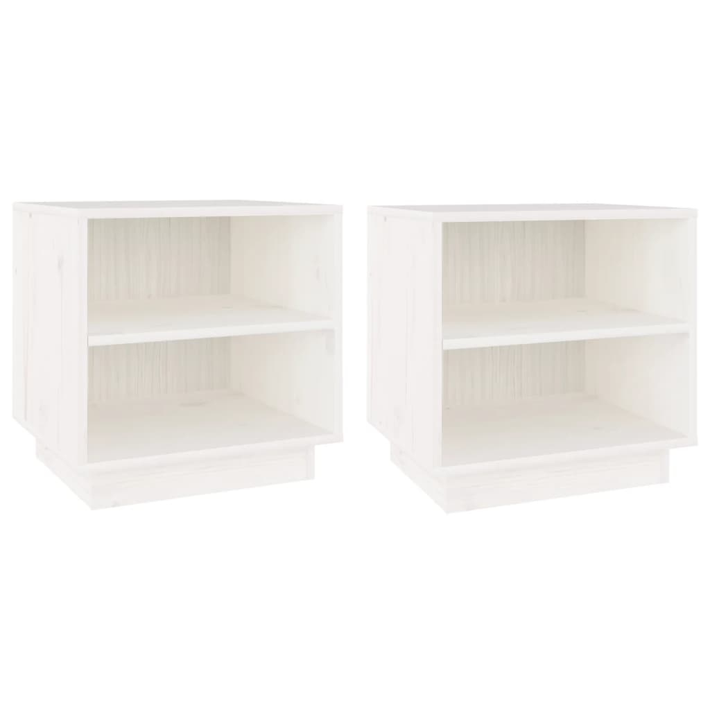 vidaXL Bedside Cabinets 2 pcs White 40x34x40 cm Solid Wood Pine
