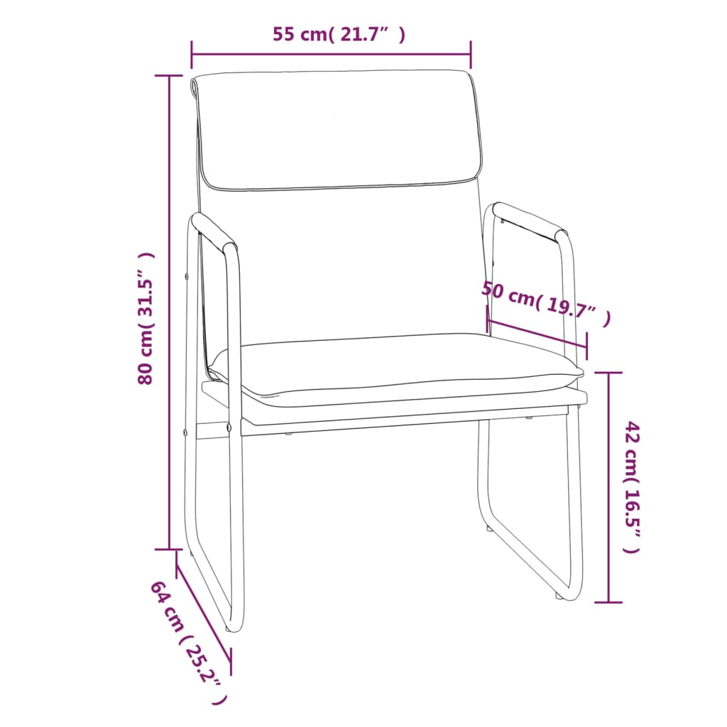 vidaXL Lounge Chair Cream 55x64x80 cm Fabric