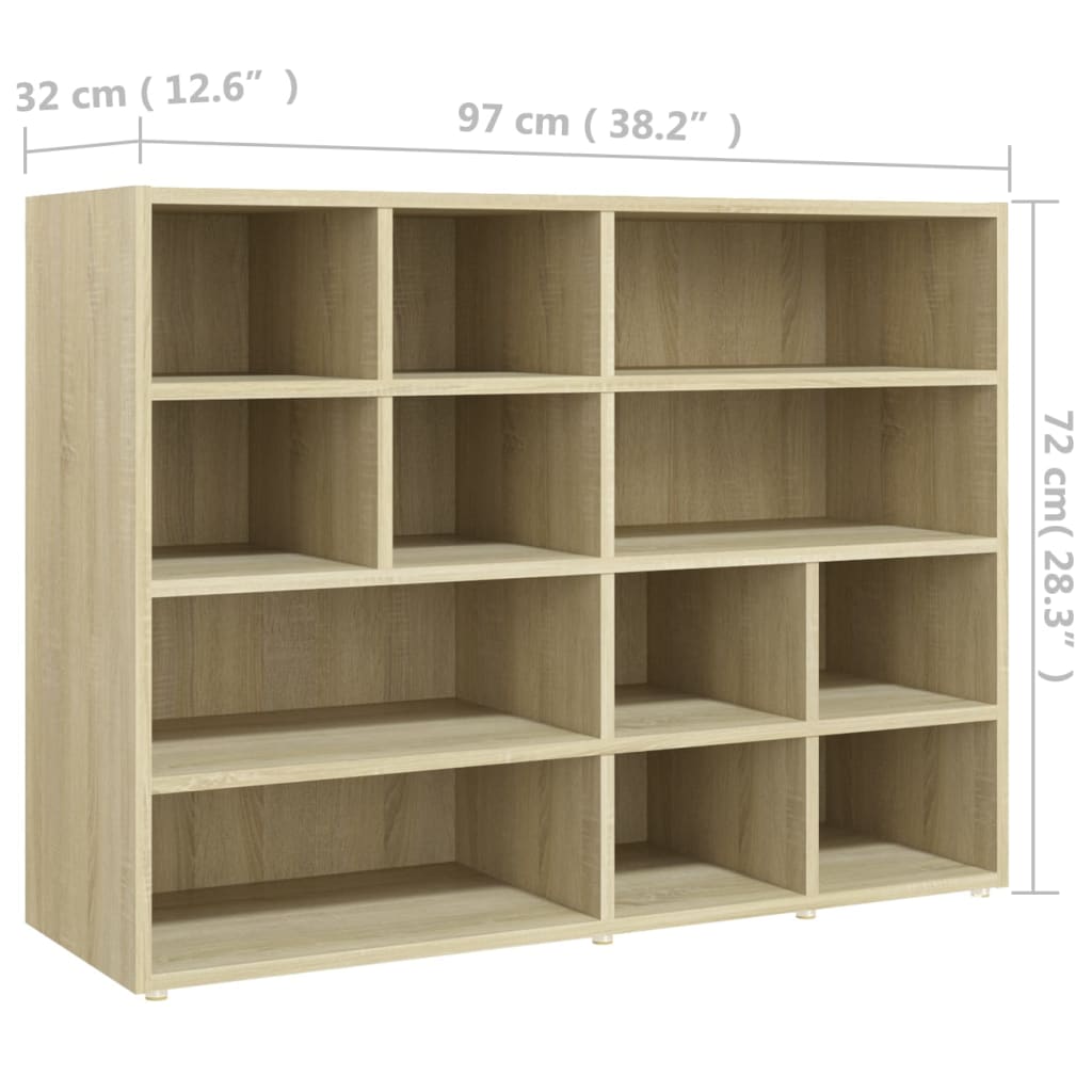 vidaXL Side Cabinet Sonoma Oak 97x32x72 cm Engineered Wood