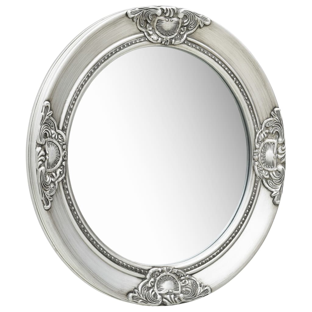 vidaXL Wall Mirror Baroque Style 50 cm Silver