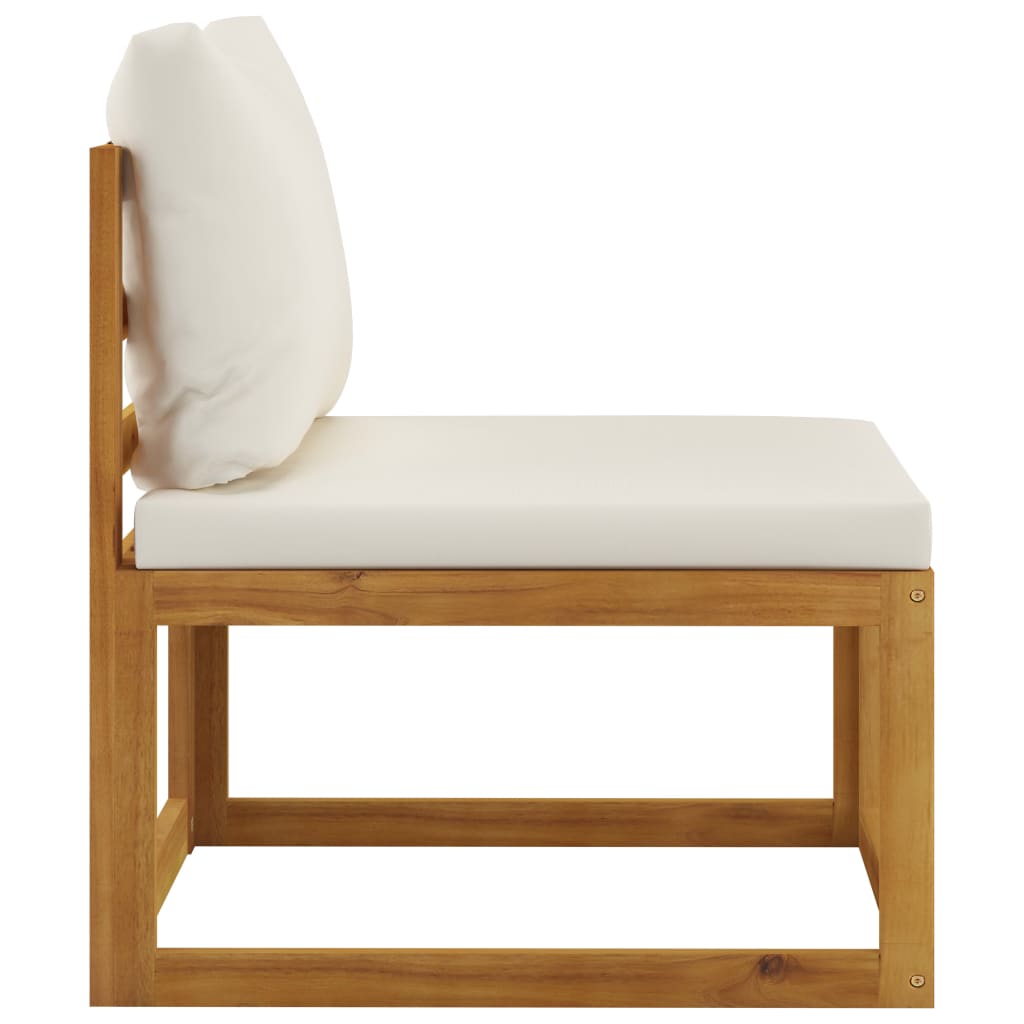 vidaXL 5 Piece Garden Lounge Set with Cushion Cream Solid Acacia Wood