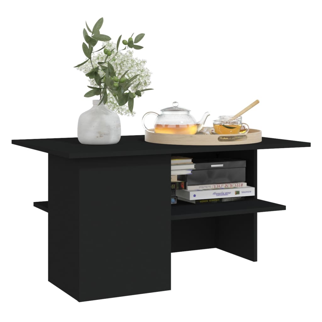 vidaXL Coffee Table Black 90x60x46.5 cm Engineered Wood