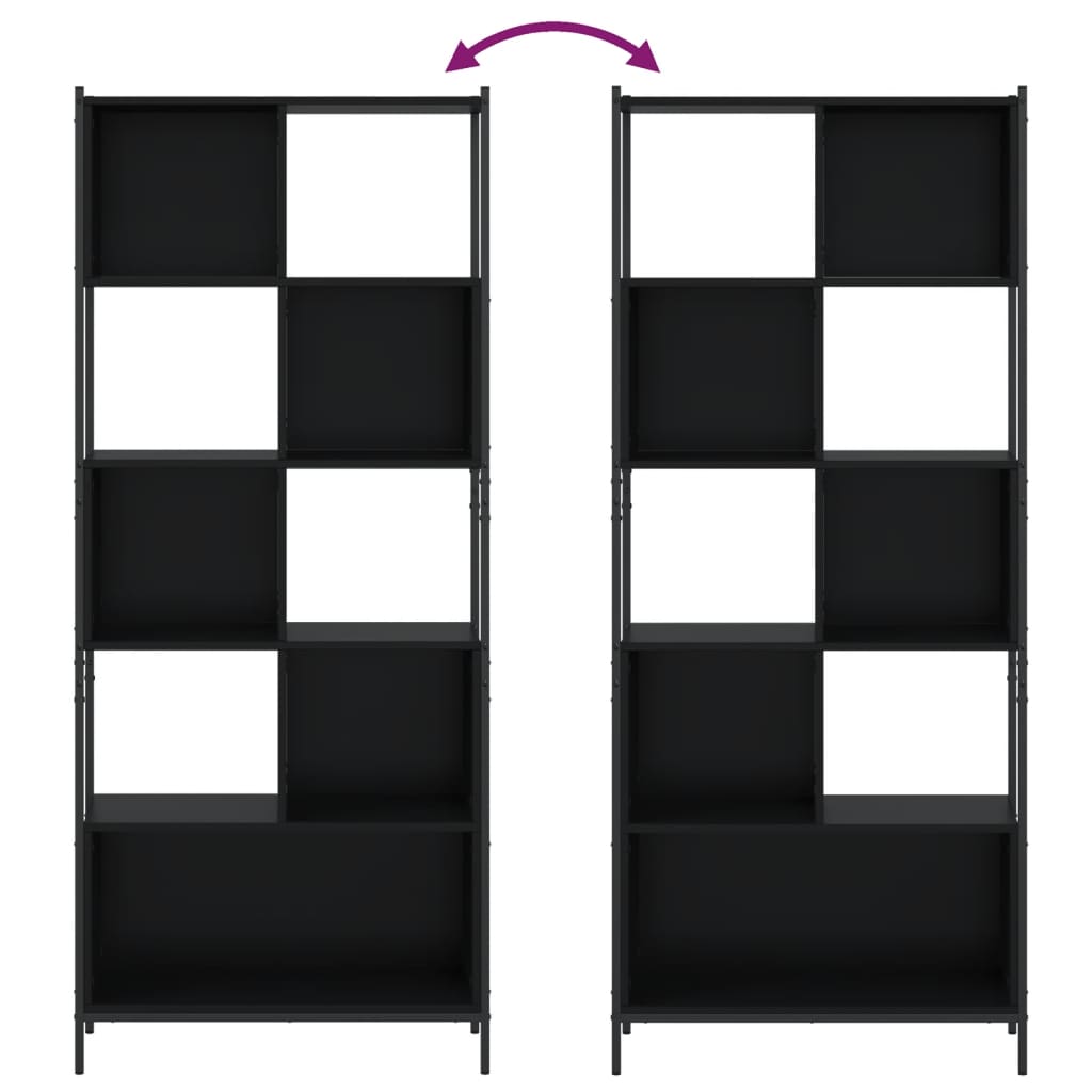 vidaXL Bookcase Black 72x28x172 cm Engineered Wood