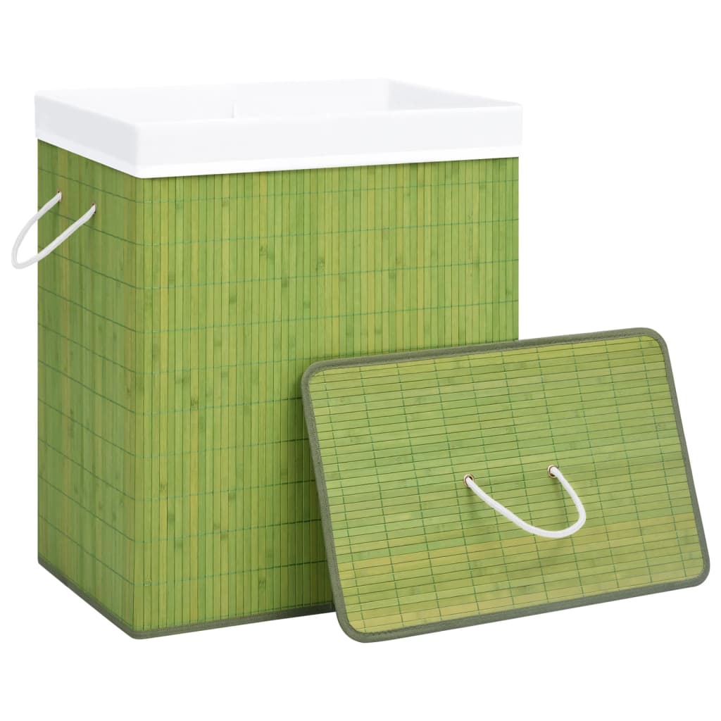 vidaXL Bamboo Laundry Basket Green 100 L
