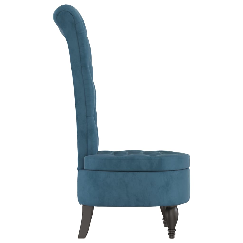 vidaXL High Back Chair Blue Velvet Button Design