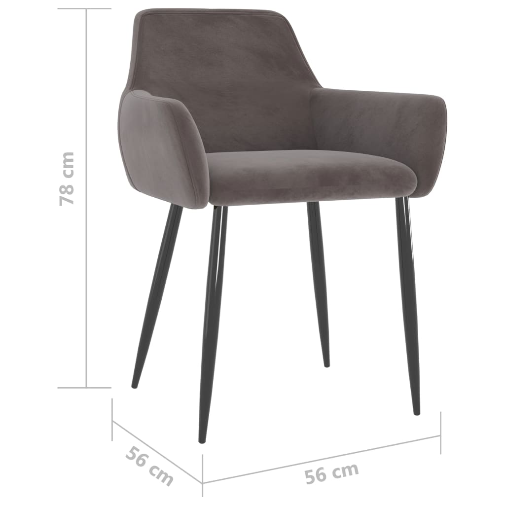 vidaXL Dining Chairs 6 pcs Light Grey Velvet