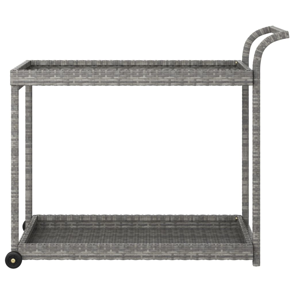 vidaXL Bar Cart Grey 100x45x83 cm Poly Rattan