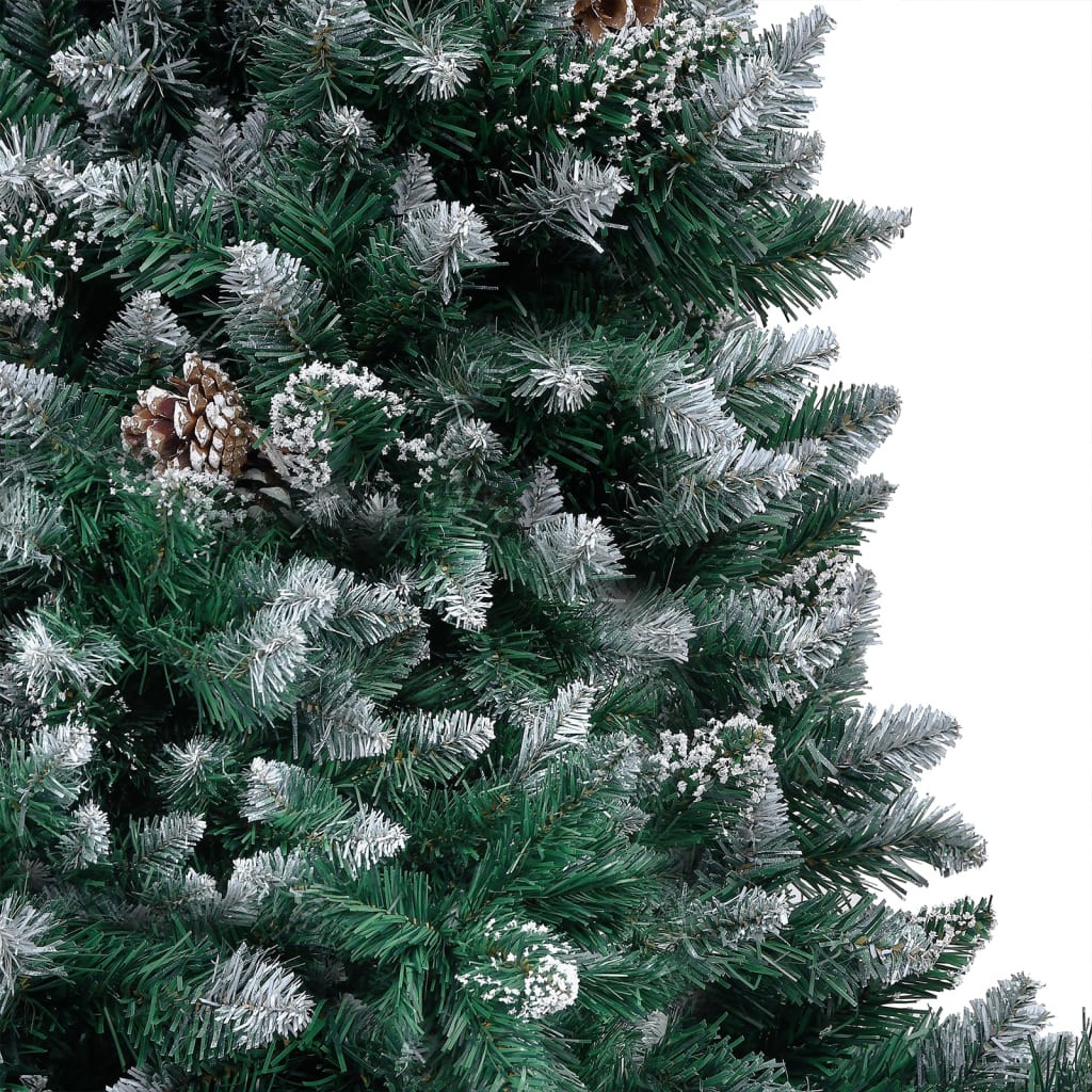 vidaXL Artificial Christmas Tree LEDs&Pine Cones&White Snow 150 cm