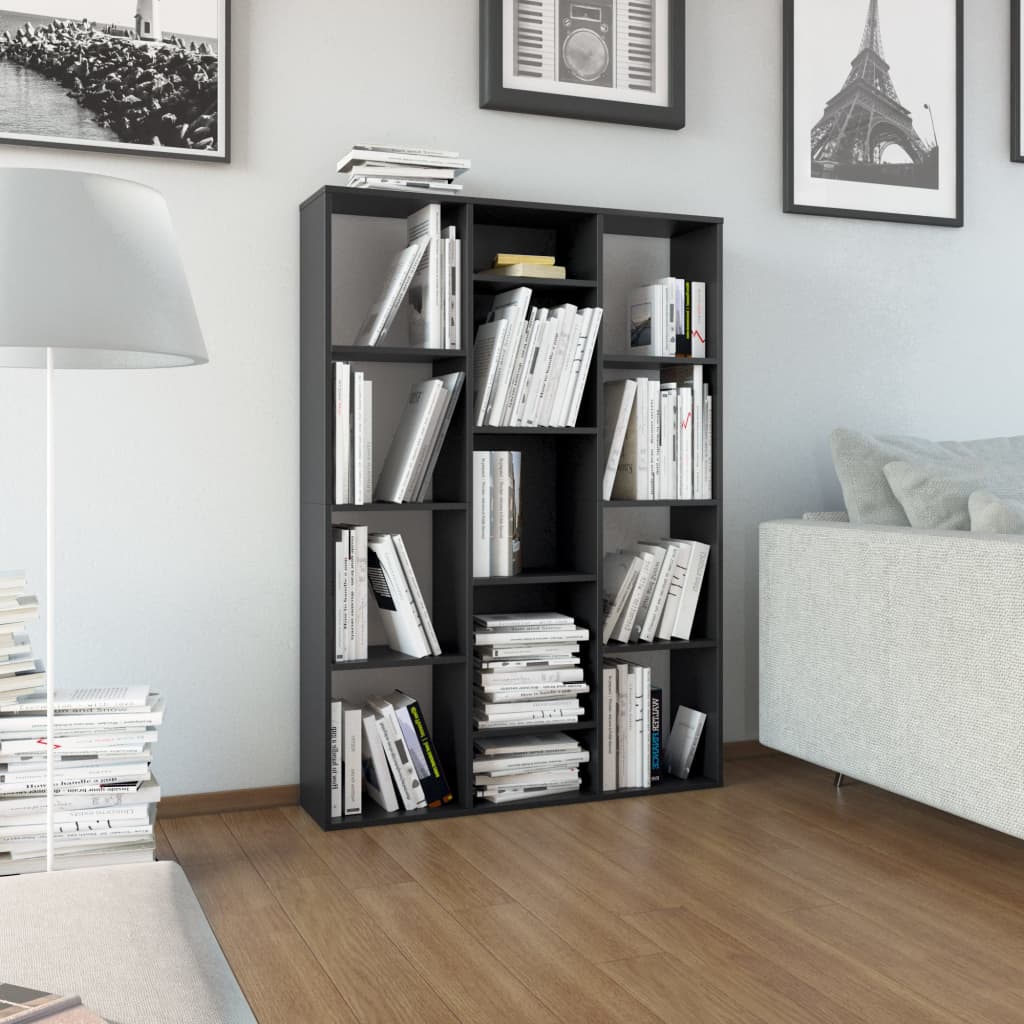 vidaXL Room Divider/Book Cabinet Black 100x24x140 cm Engineered Wood