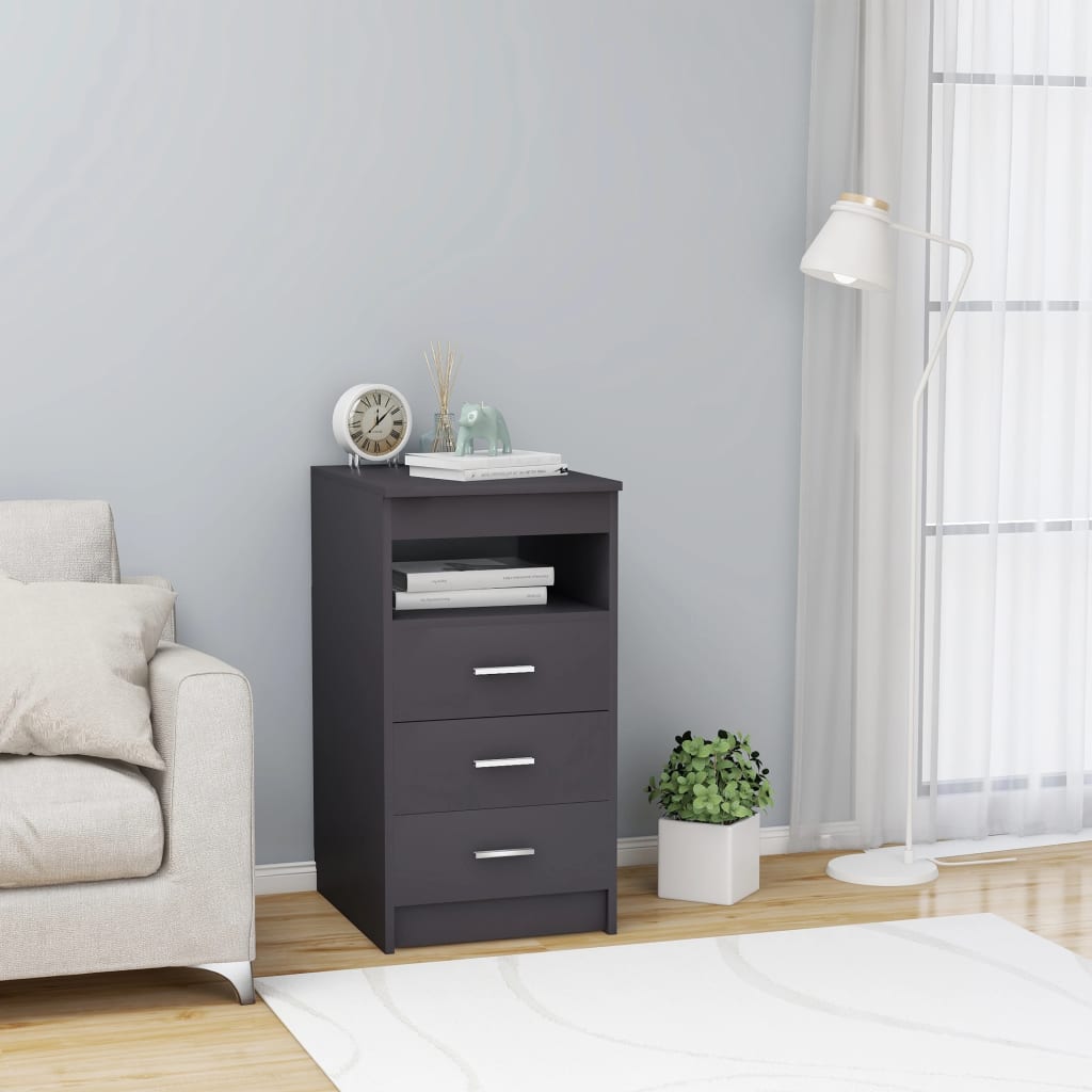 vidaXL Drawer Cabinet Grey 40x50x76 cm Engineered Wood